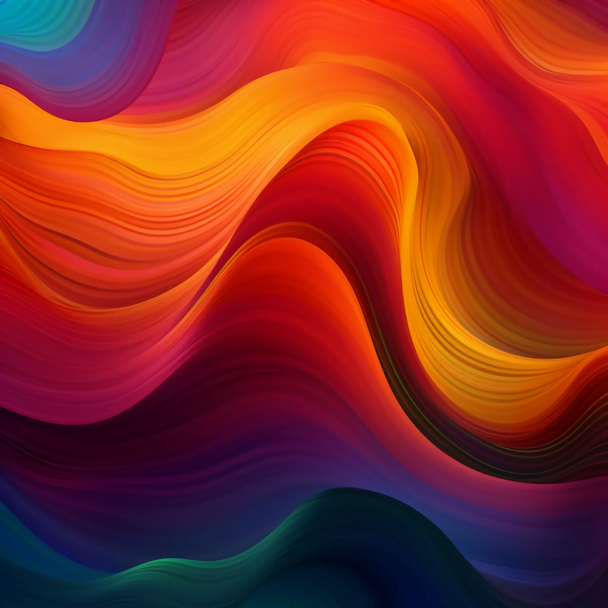 One of my random AI generated Wallpapers. Wave shaped colorful forms